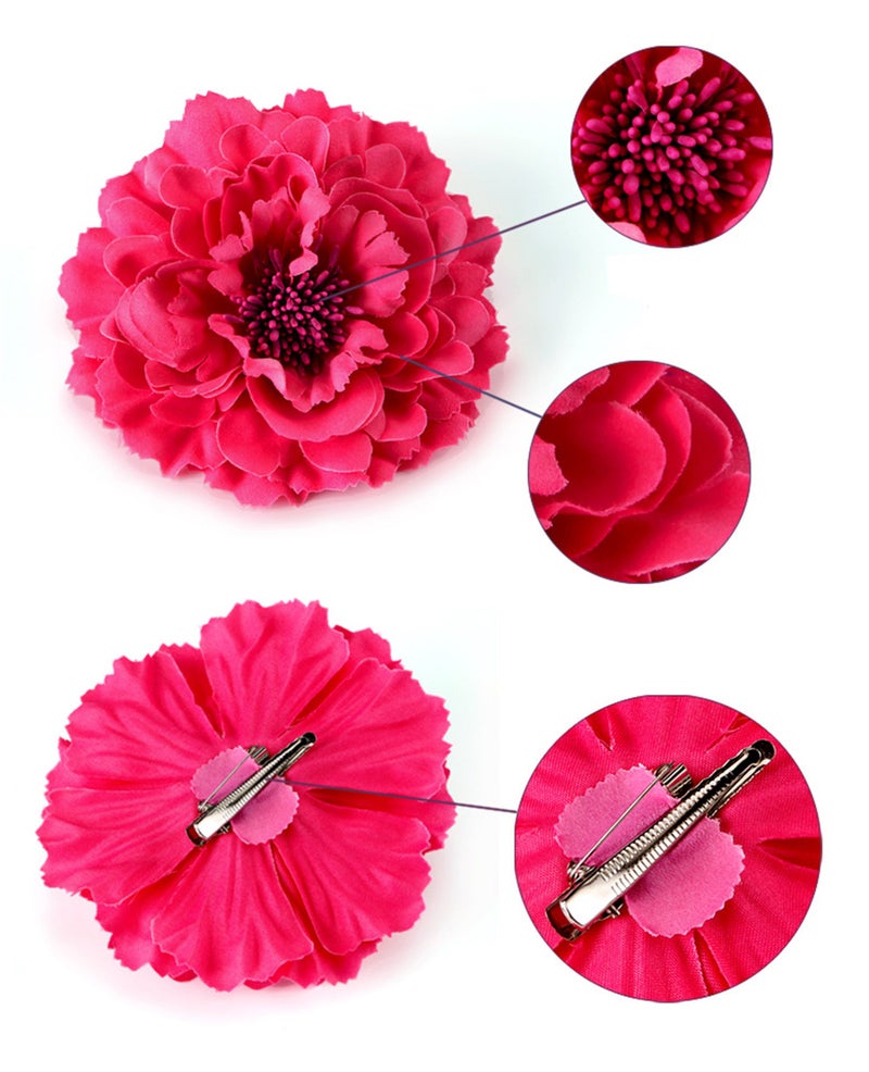 Geek-M Hair Flower Clips Brooch Boutique Hair Accessories Bohemia Hairpins for Women Girls (Rose) - Image 2